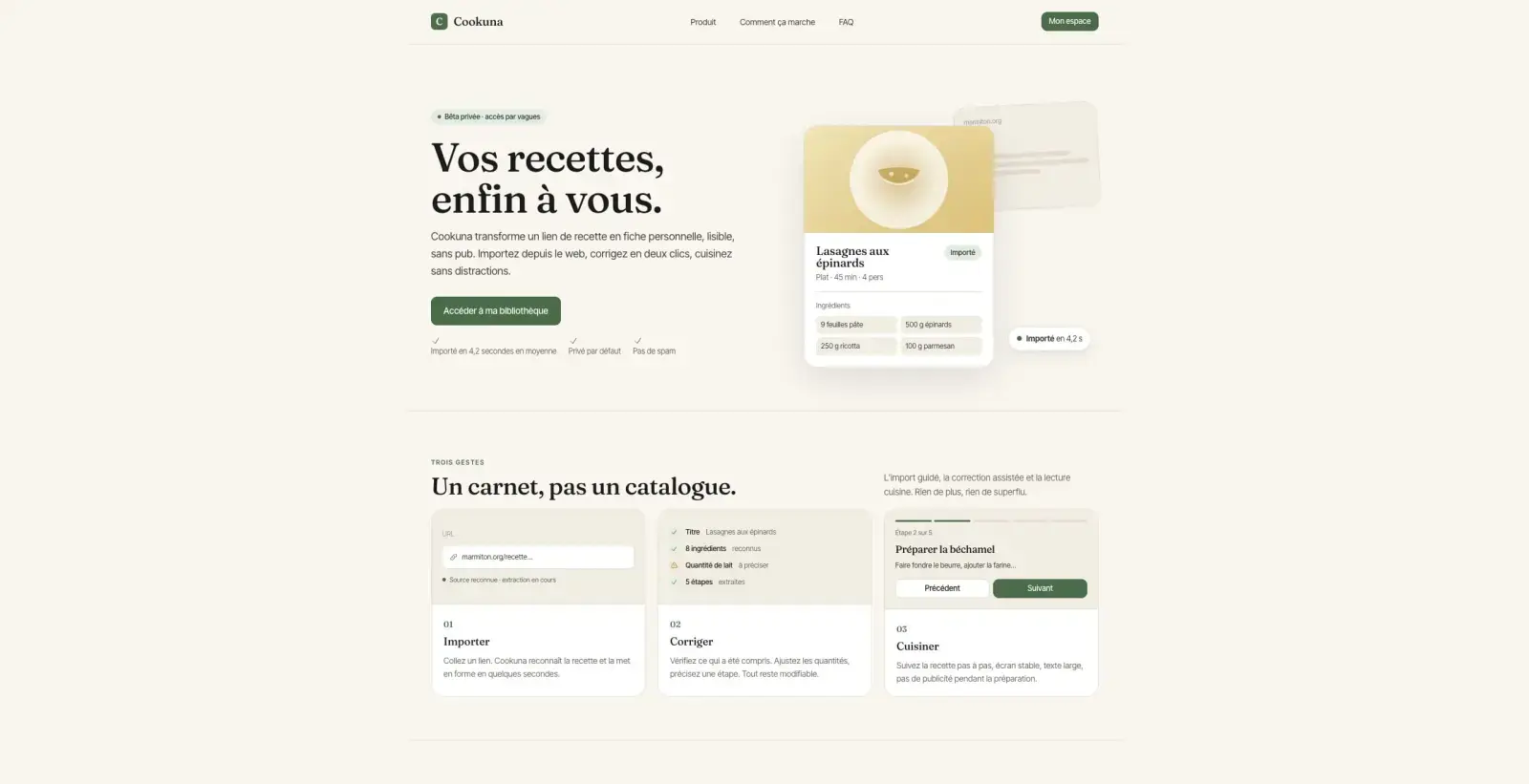 « Vos recettes, enfin à vous » : la promesse
