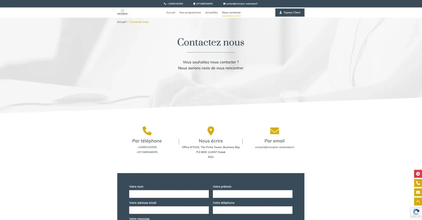 Prise de contact