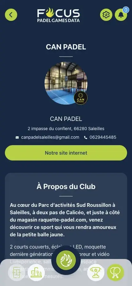 Fiche d'un club