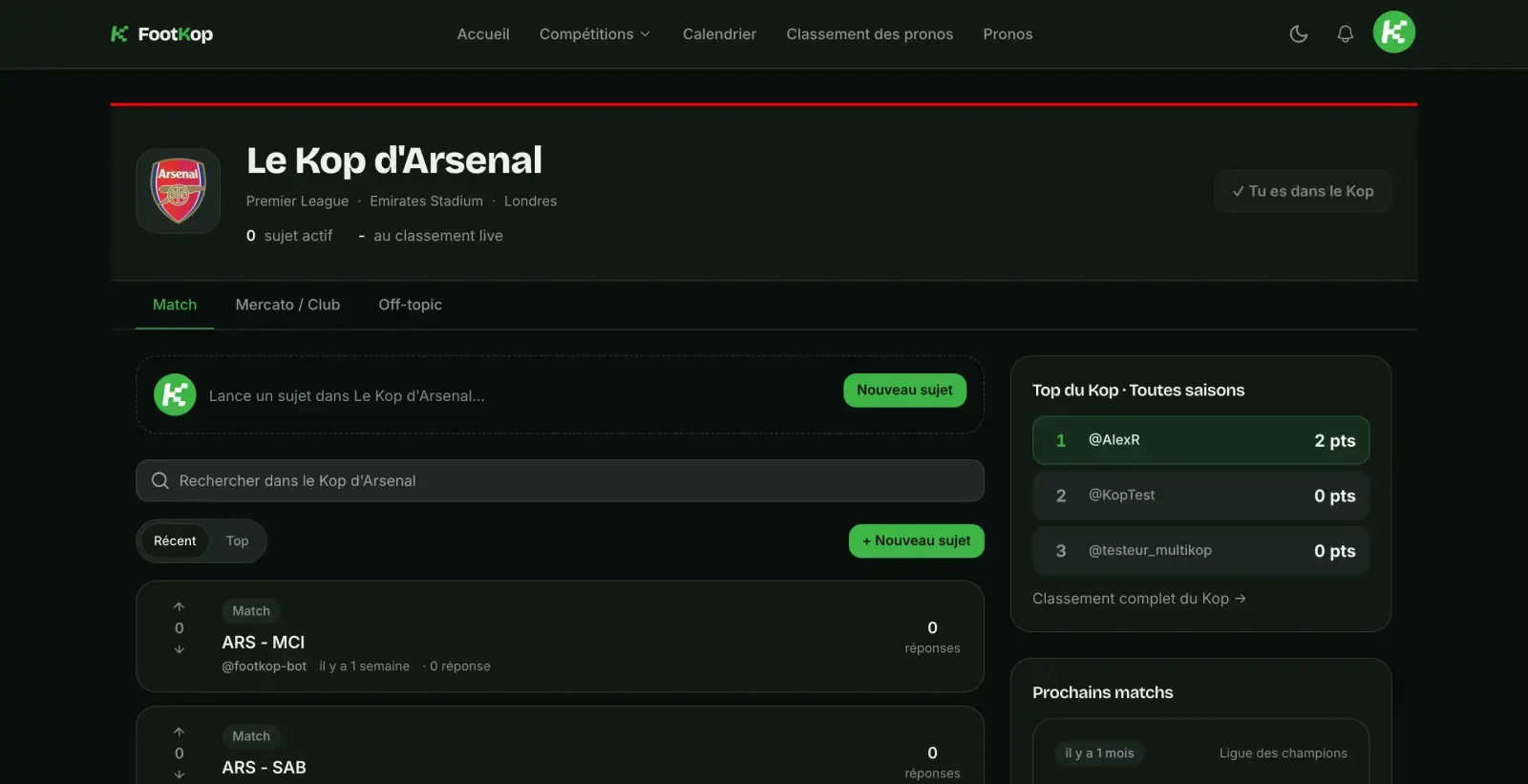 Un Kop : le forum des fans d'un club