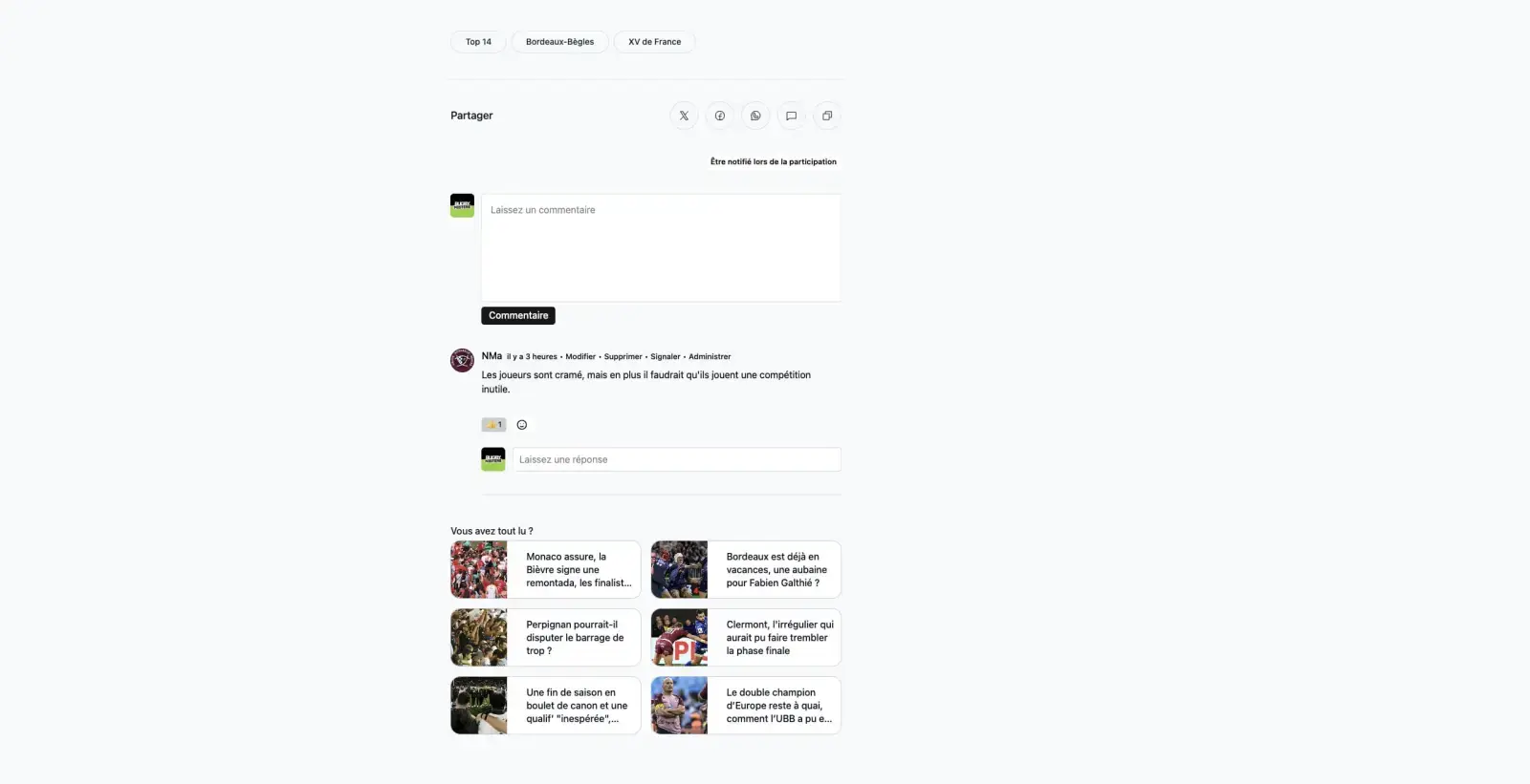 Commentaires de la communauté